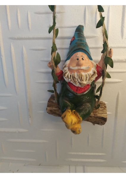 Sallanan Cüce Dekoratif Biblo Heykel Hediyelik Bahçe Dekorasyon Süsleme fırsatları