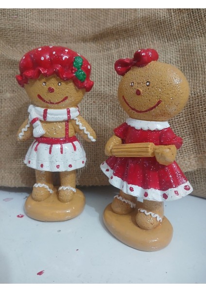 Yeni Yıl Gingerbread 2'li Dekoratif Biblo Set modelleri