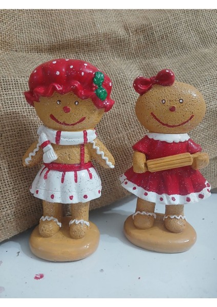 Yeni Yıl Gingerbread 2'li Dekoratif Biblo Set fırsatları