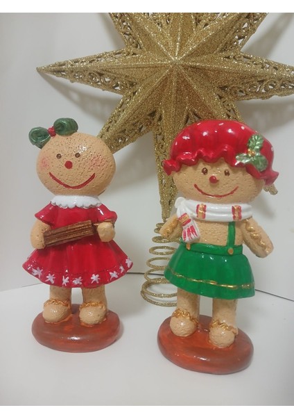 Yeni Yıl Gingerbread 2'li Dekoratif Biblo Set modelleri