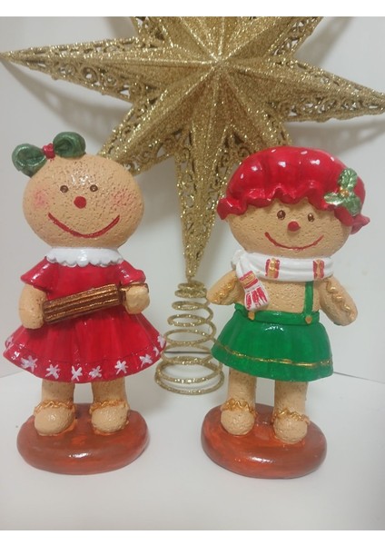Yeni Yıl Gingerbread 2'li Dekoratif Biblo Set indirimleri