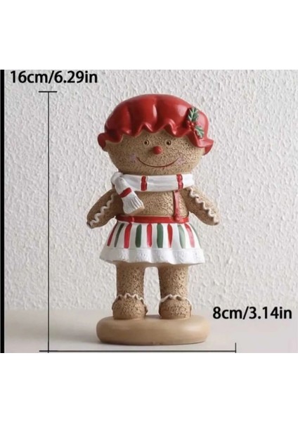 Yeni Yıl Sevimli Kurabiye Kızlar 2'li Dekoratif Biblo Set, fırsatları