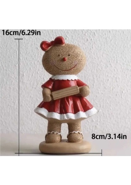 Yeni Yıl Sevimli Kurabiye Kızlar 2'li Dekoratif Biblo Set, indirimleri