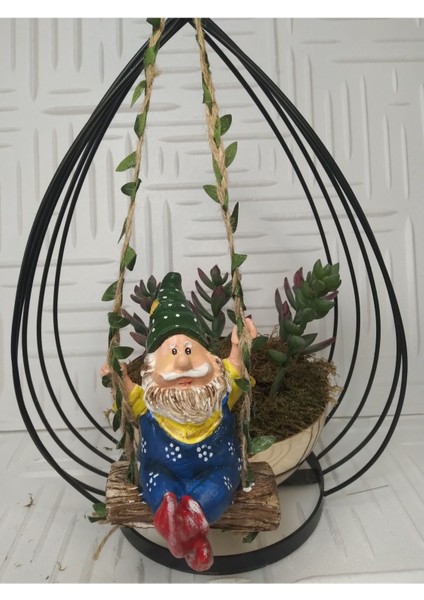 Sallanan Cüce Dekoratif Biblo Heykel Hediyelik Bahçe Dekorasyon Süsleme fırsatları