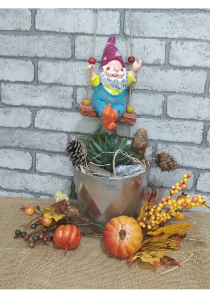 Sallanan Cüce Dekoratif Biblo Heykel Hediyelik Bahçe Dekorasyon Süsleme fırsatları