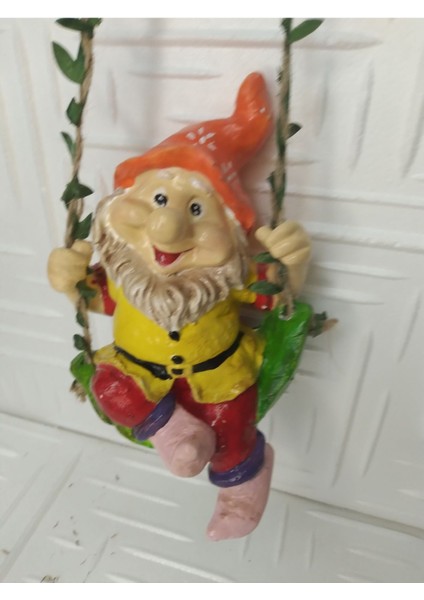 Sallanan 20 cm Büyük Boy Cüce Dekoratif Biblo Heykel Hediyelik Bahçe Dekorasyon Süsleme fırsatları