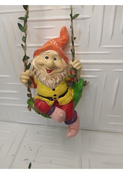 Sallanan 20 cm Büyük Boy Cüce Dekoratif Biblo Heykel Hediyelik Bahçe Dekorasyon Süsleme indirimleri