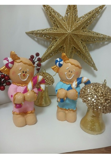 Yeni Yıl Gingerbread 2'li Dekoratif Biblo Set fiyatları