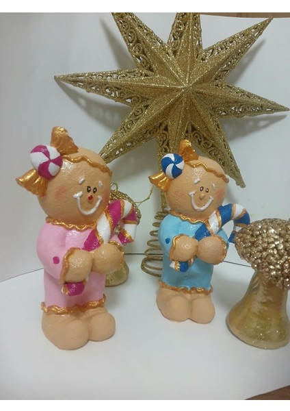 Yeni Yıl Gingerbread 2'li Dekoratif Biblo Set modelleri