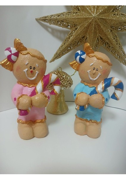 Yeni Yıl Gingerbread 2'li Dekoratif Biblo Set fırsatları