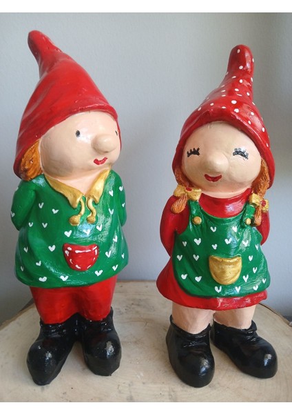 Yılbaşı El Yapımı Bahçe Decor Cüce 2'li Set fiyatları