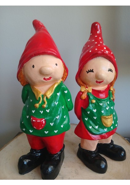 Yılbaşı El Yapımı Bahçe Decor Cüce 2'li Set fırsatları