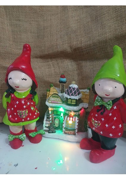 Yılbaşı Temalı El Yapımı Bahçe Decor Cüce 2'li Set fiyatları