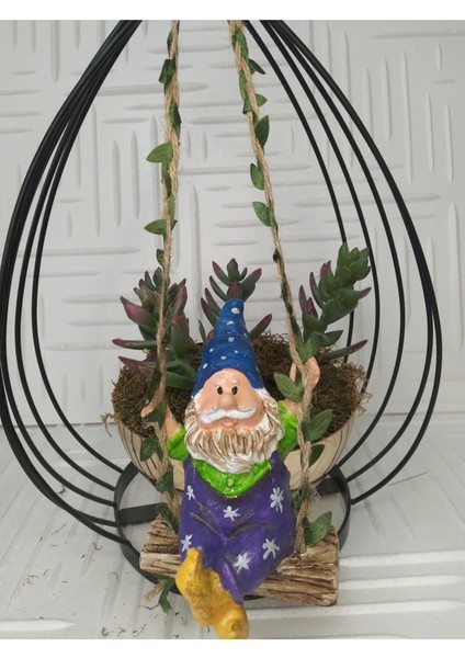 Sallanan Cüce Dekoratif Biblo Heykel Hediyelik Bahçe Dekorasyon Süsleme fiyatları