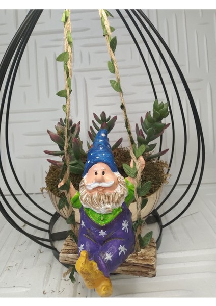 Sallanan Cüce Dekoratif Biblo Heykel Hediyelik Bahçe Dekorasyon Süsleme fırsatları