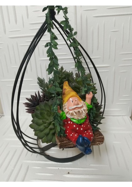 Sallanan Cüce Dekoratif Biblo Heykel Hediyelik Bahçe Dekorasyon Süsleme fiyatları