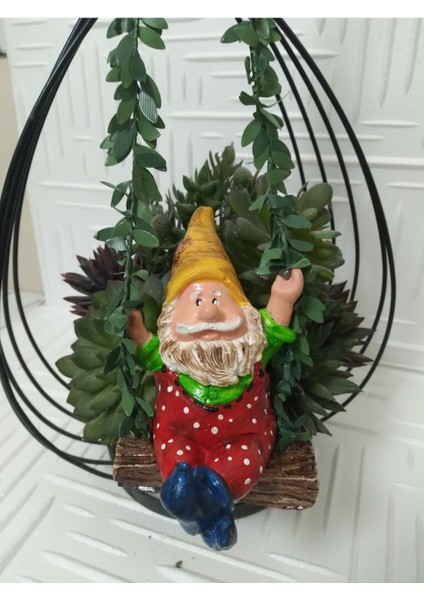 Sallanan Cüce Dekoratif Biblo Heykel Hediyelik Bahçe Dekorasyon Süsleme modelleri