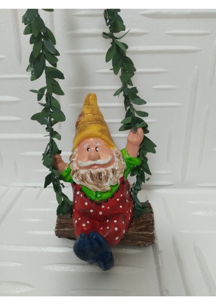 Sallanan Cüce Dekoratif Biblo Heykel Hediyelik Bahçe Dekorasyon Süsleme indirimleri