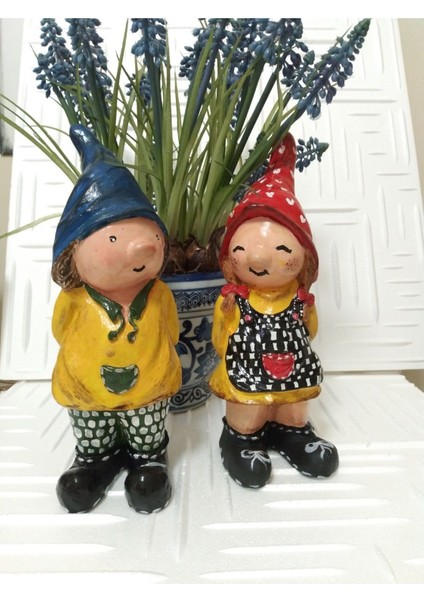 El Yapımı Bahçe Decor Cüce 2'li Set fiyatları