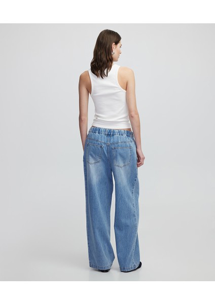 Elastik Bel Denim Pantolon Is1250003128629