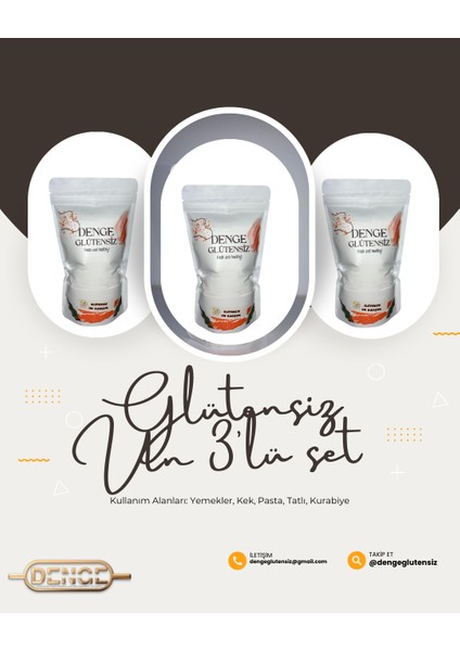 Denge Glutensiz Un Karışımı 3'lü Set