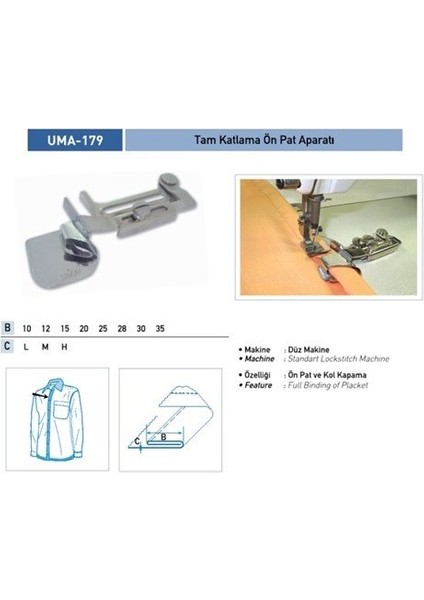 Tek Katlama Ön Pat Aparatı 15MM/ UMA-179