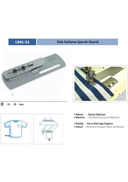 Etek Katlama Aparatı Ayarlı / Uma-56
