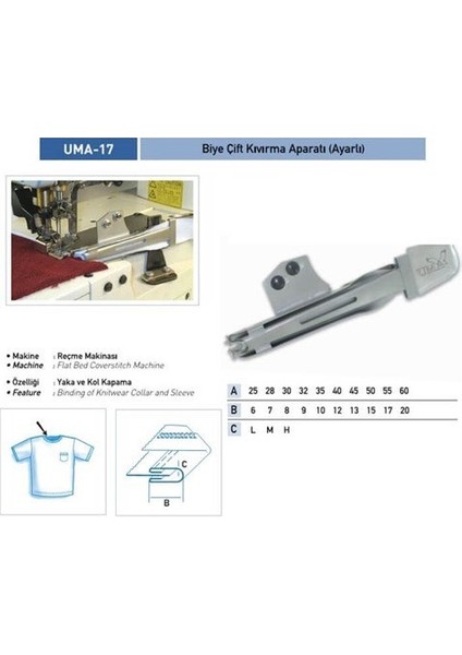Reçme Bant Ayarlı Çift Kıvırma Apara 28X7MM / Uma-17