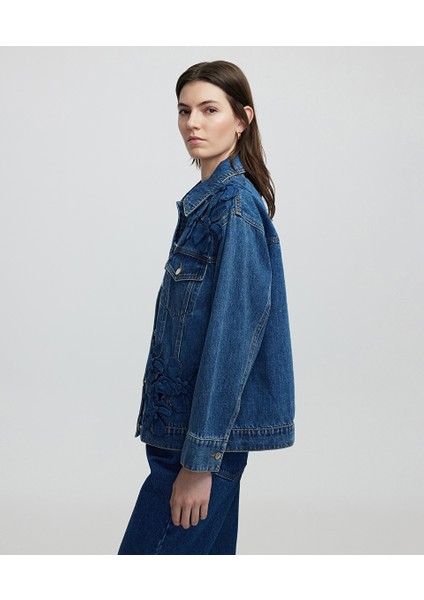 Çiçek Aplikeli Denim Mont Is1250012018629 fırsatları
