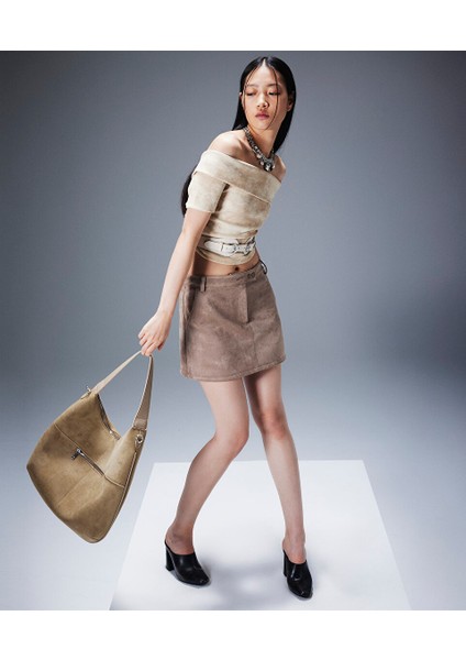 3D Slogan Baskılı Etek TS1250004081030