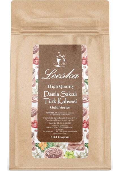Damla Sakızlı Türk Kahvesi 1 kg- Damla Sakızı Aroması - 1000gr