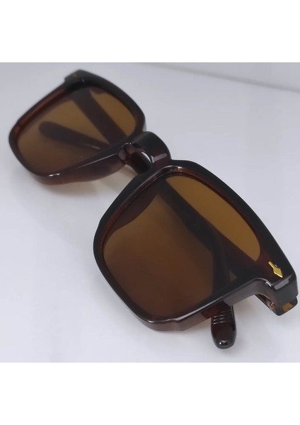 Kare Güneş Gözlüğü Kahverengi Unisex modelleri
