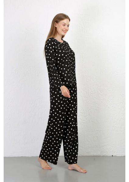 Kadın Bürümcük Kumaş Pijama Takım Siyah 4234 modelleri