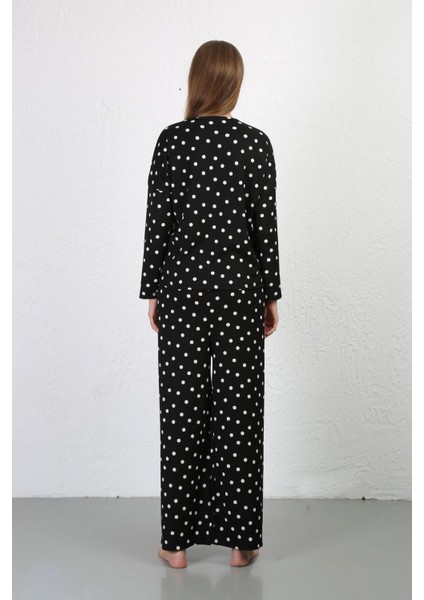 Kadın Bürümcük Kumaş Pijama Takım Siyah 4234 fırsatları