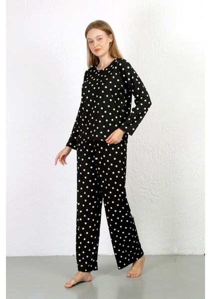 Kadın Bürümcük Kumaş Pijama Takım Siyah 4234 indirimleri