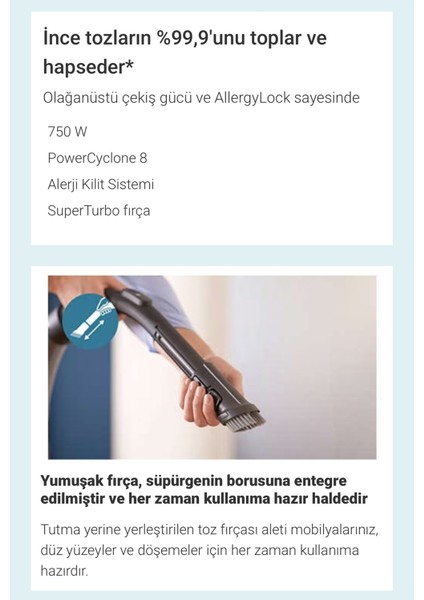 Hepa Filtreli Torbasız Elektrikli Süpürge - Süper Turbo Fırça Ile Etkili Temizlik Performansı - Onerous Lambader Hediye modelleri