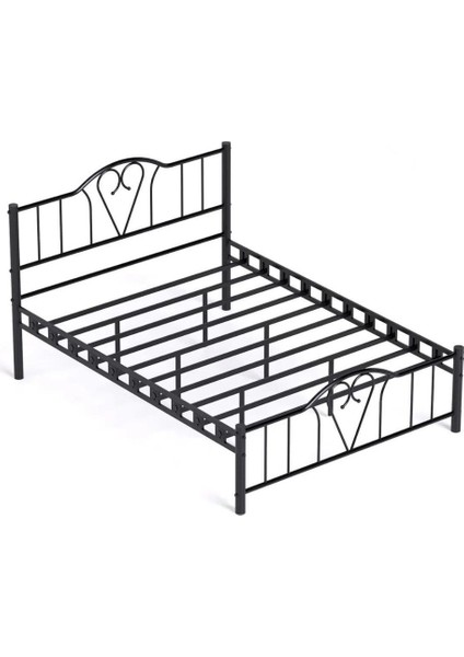 Orkide Tek Kişilik Ferforje Siyah Metal Karyola 120 x 200