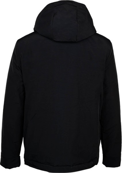 Siyah Regular Fit Hakim Yaka Kapüşonlu Kaban fiyatları