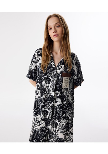 Desenli Oversıze Gömlek TS1250025107AB1