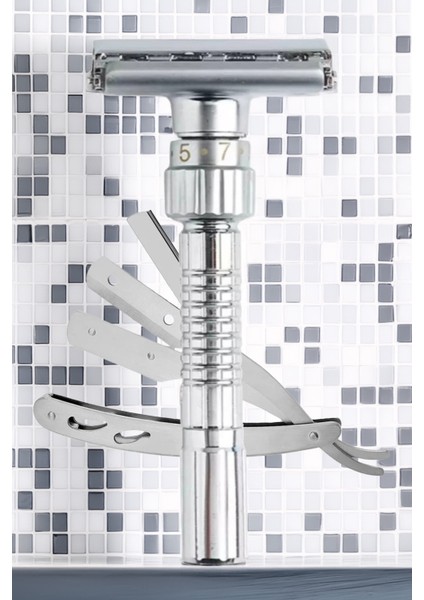 Shave Q8 Ayarlanabilir Manuel Tıraş Makinesi + U3 Full Metal Ustura