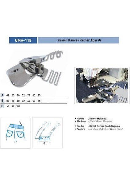 Kavisli Kemer Aparatı 65X35 Xh / UMA-118