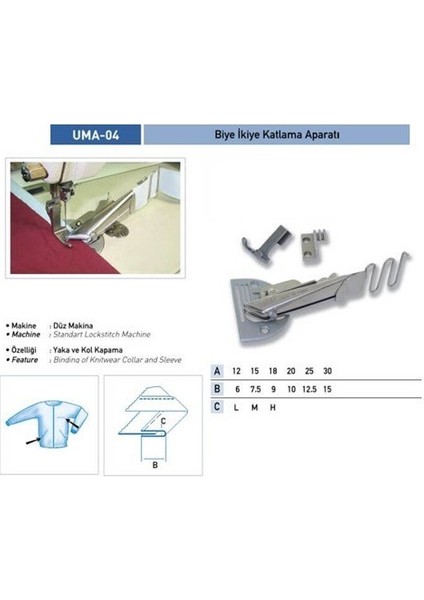 Düz Makine Ikiye Katlama Apara 16X8 / Uma-04