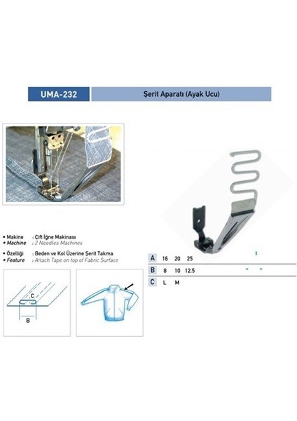 Şerit Ayak Aparatı 20X10MM / UMA-232