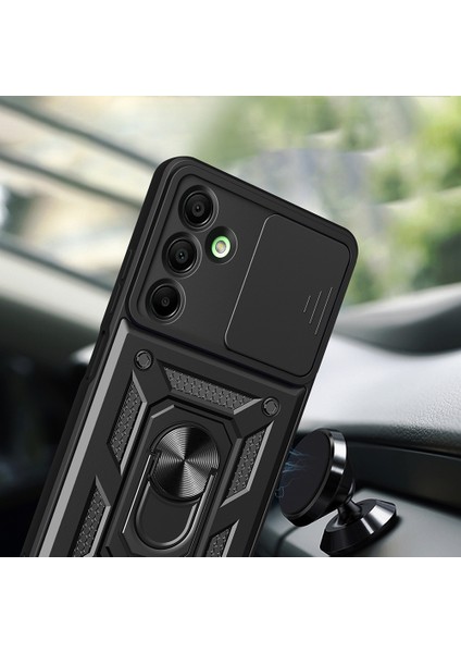 Samsung Galaxy A16 Kılıf Magnetik Stand Olabilen Kamera Korumalı Kapak - Siyah + Cam Ekran Koruyucu fiyatları