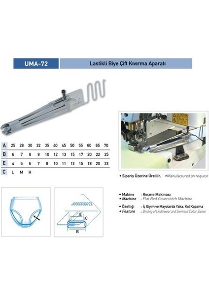 Lastikli Biye Çift Kıvırma Aparatı 40X12 / Uma-72