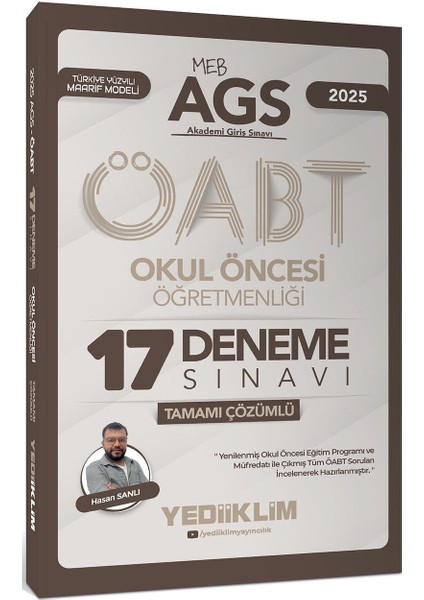 2025 Meb Ags Öabt Okul Öncesi Öğretmenliği Tamamı Çözümlü 17 Deneme Sınavı