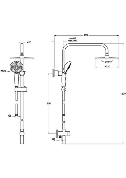 System Rain Lh 21 Duş Kolonu A45598EXP fiyatları