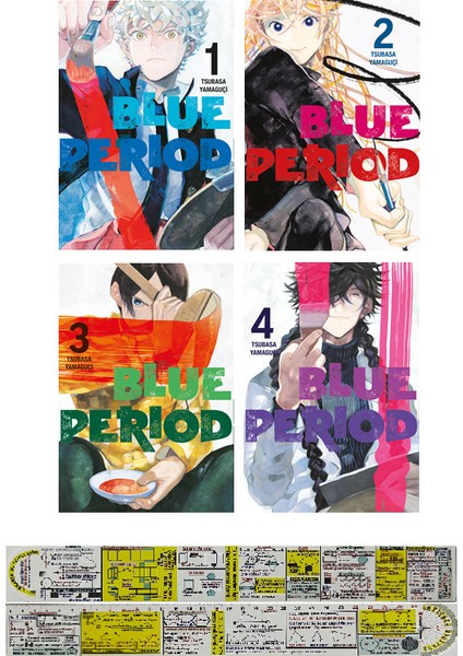 Blue Period 1. 2. 3. 4. Ciltler Manga Seti (Matematik Öğreten Cetvel) - Tsubasa Yamaguçi