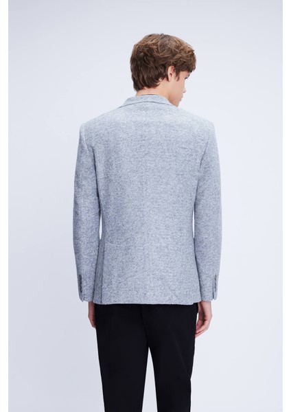 Gri Comfort Fit Mono Yaka Desenli Ceket indirimleri