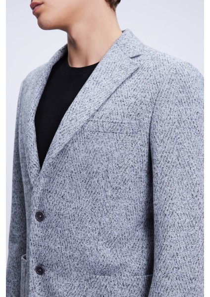 Gri Comfort Fit Mono Yaka Pamuklu Ceket modelleri